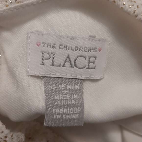 The Children's Place baby dress 12-18 months cream with pink and gold stripes - Picture 6 of 6